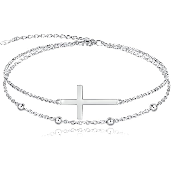 Amazon.com: Sterling Silver Cross Birthstone Bracelet: Women